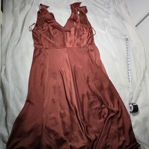 BHLDN Rust Satin Gown
